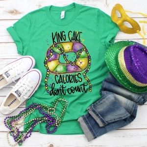King cake calories dont count Mardi Gras shirt